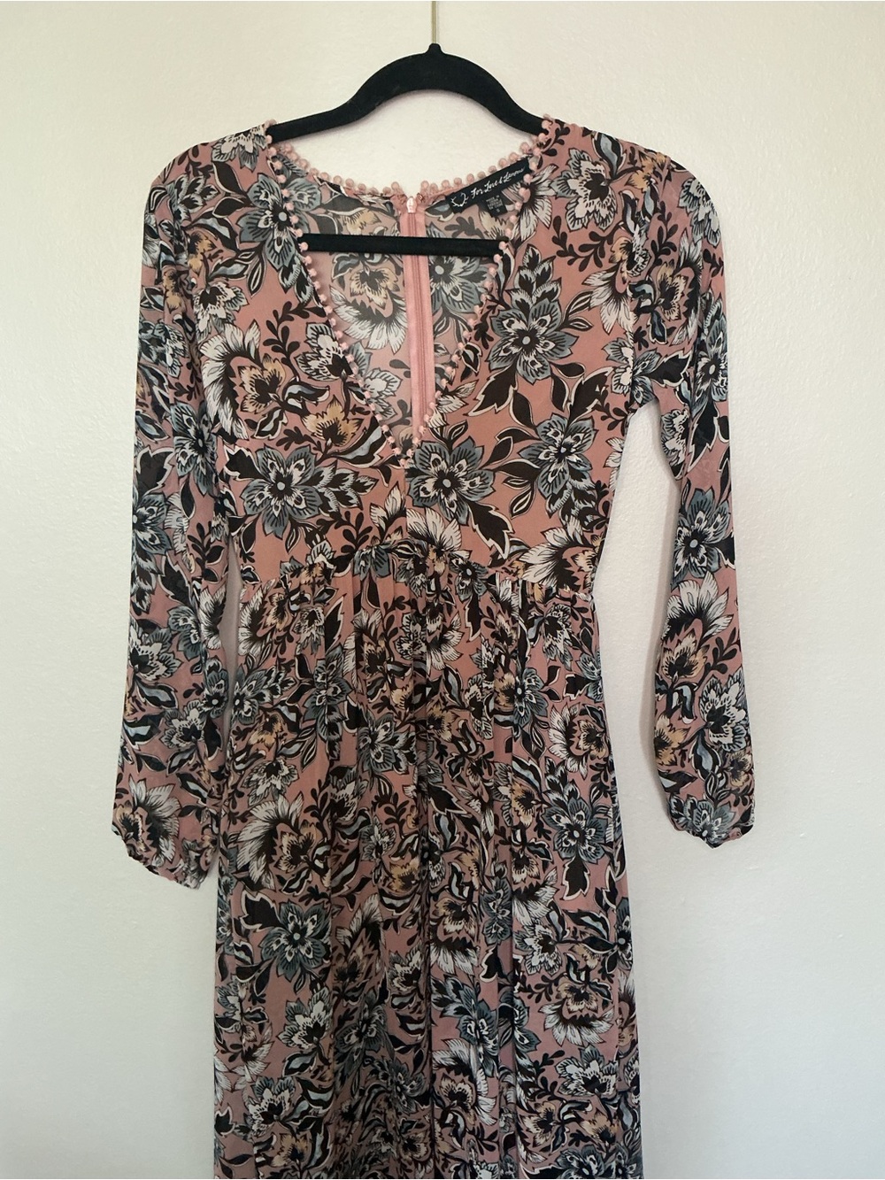 For Love & Lemons Dusty Pink Floral Maxi Dress - Picture 2 of 11